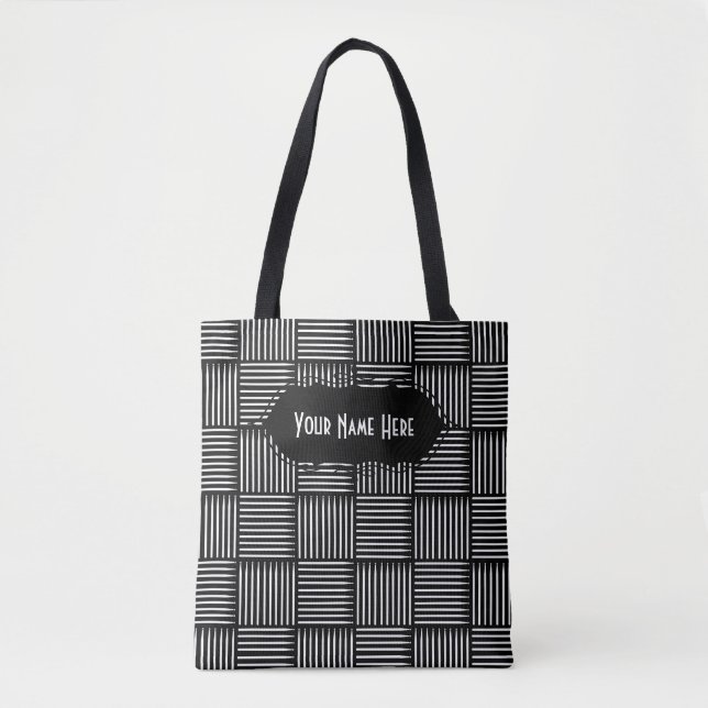 Customisable Drum Stick Crosshatch Tote Bag (Front)