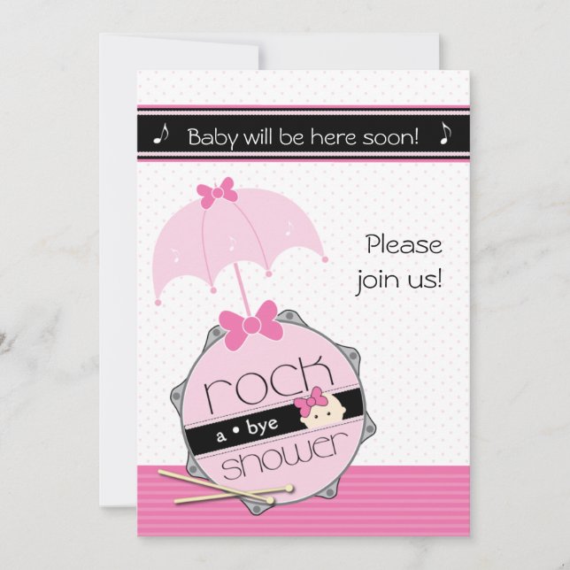 Customisable Drummer BabyShower invitation (Front)