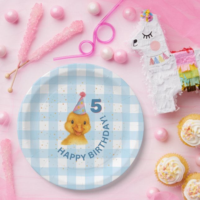 Customisable Duckling 5th Birthday Party Plate (Party)