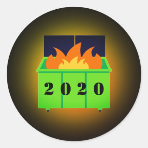 Customisable dumpster fire 2020 classic round sticker