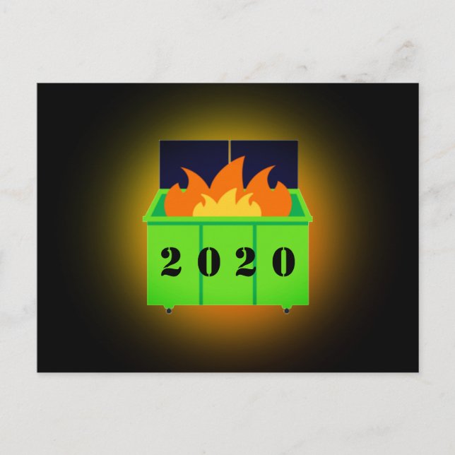 Customisable dumpster fire 2020 postcard (Front)
