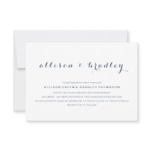 Customisable Dusty Navy Script Wedding Invitation