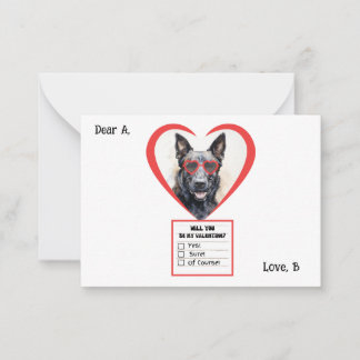 Customisable Dutch Shepherd Valentine Note Card
