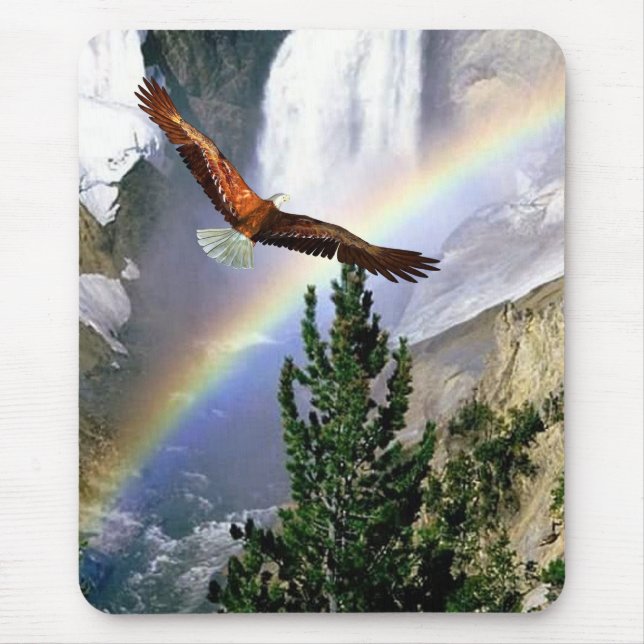 Customisable Eagle in Flight Mouse Pad (Front)