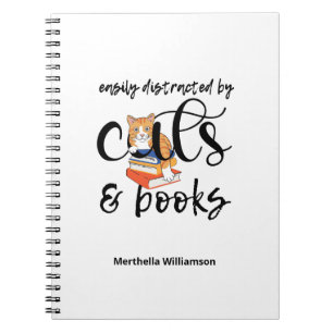 Customisable EASILY DISTRACTED BY CATS AND BOOKS