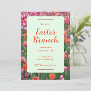 Customisable Easter Brunch Tulip Invitation