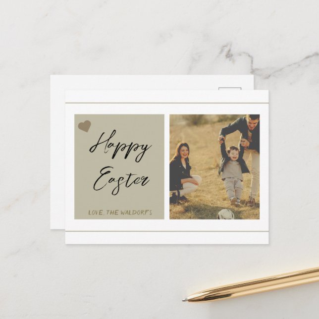 Customisable Easter Card with Photo and Text (Front/Back In Situ)