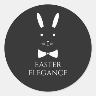 Customisable Easter Elegance Bunny Classic Round Sticker