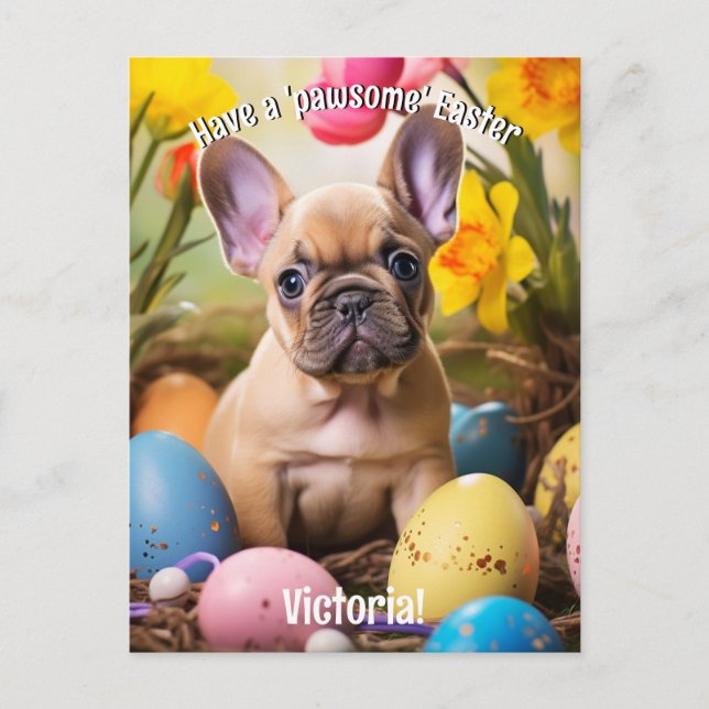 Customisable Easter Joy with Furry Friends Postcard (Front)
