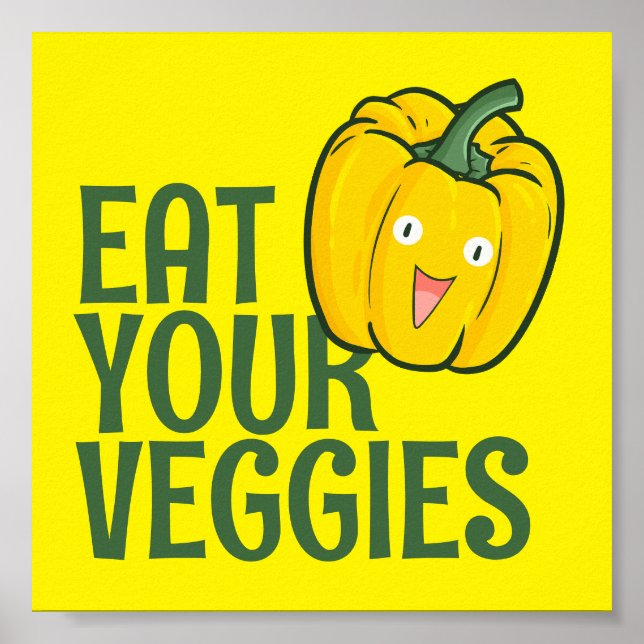 Customisable Eat Your Veggies - Bell Pepper versio Poster (Front)