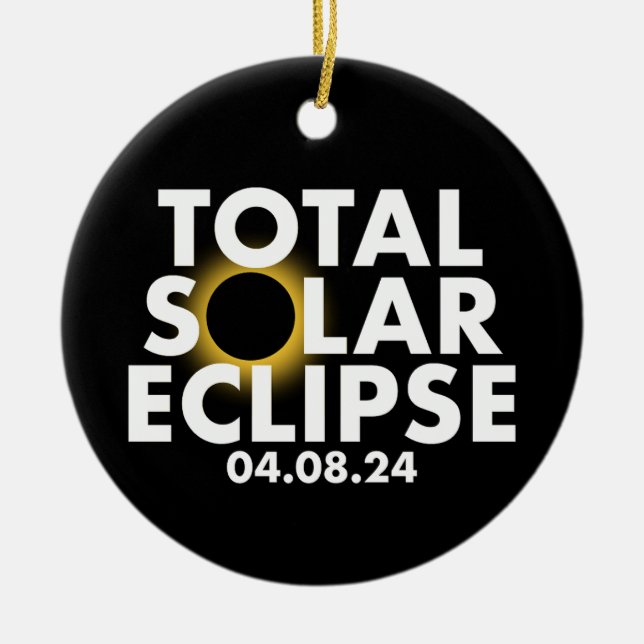 Customisable Eclipse 2024  Ceramic Ornament (Front)