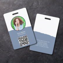 Customisable Editable Colour ID Badge with QR Code