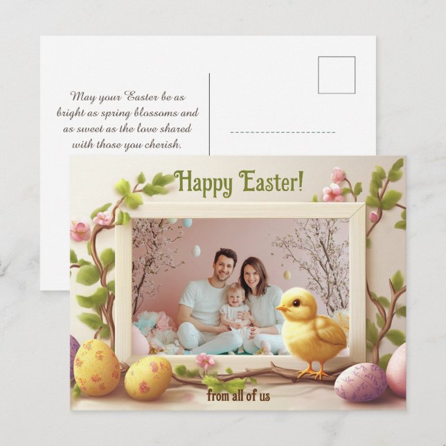 Customisable 🐇Egg-ceptional Easter Snapshot Holiday Postcard (Front/Back)