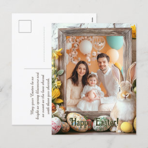 Customisable 🐇Egg-citing Spring Bunnygram Holiday Postcard