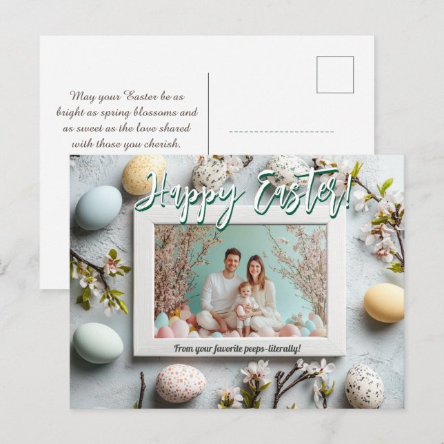 🐰🥚🌸Customisable 🐇Egg-squisite Easter Memories Holiday Postcard (Front/Back)