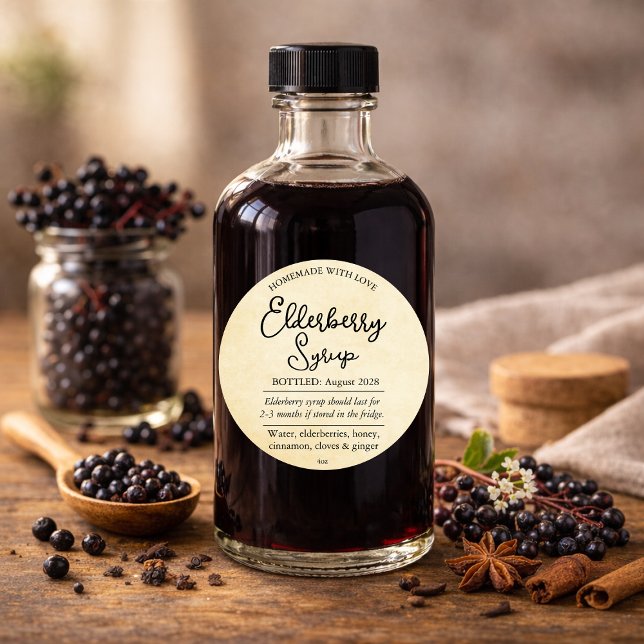 Customisable Elderberry Syrup Label ZEB004rd (Creator Uploaded)