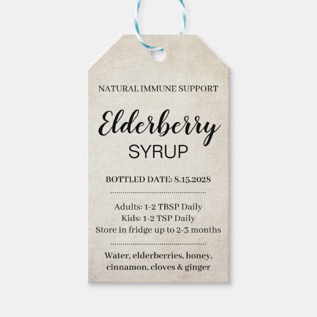 Customisable Elderberry Syrup Label ZEB_03a (Front)