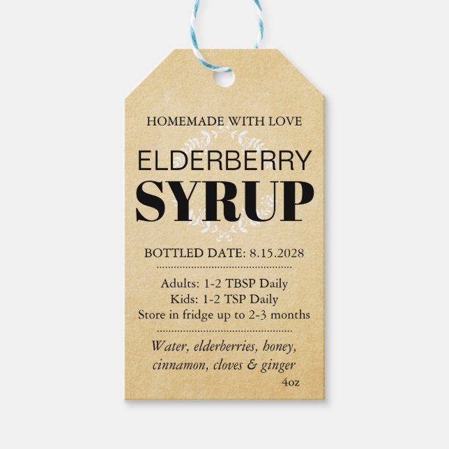 Customisable Elderberry Syrup Label ZEB_04a (Front)