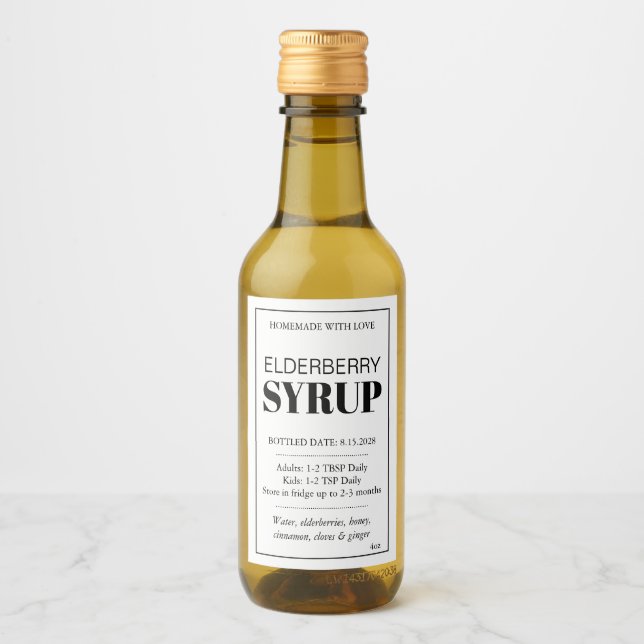 Customisable Elderberry Syrup Label ZEB_04b (Front)