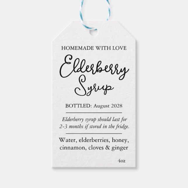 Customisable Elderberry Syrup Label ZEB_05b (Front)