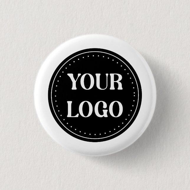 Customisable, elegant, bold & refined 3 cm round badge (Front)