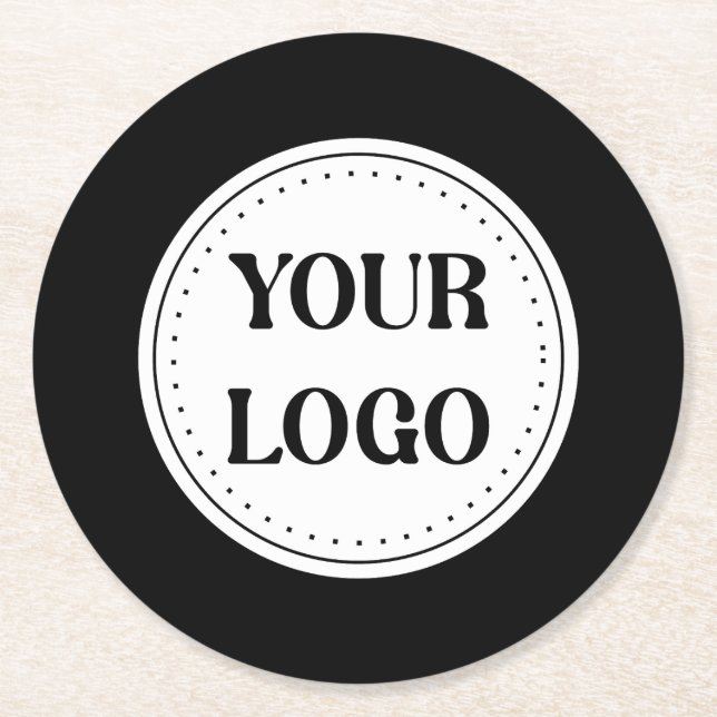 Customisable, elegant, bold & refined round paper coaster (Front)