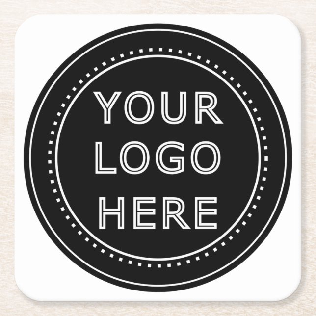 Customisable, elegant, bold & refined square paper coaster (Front)