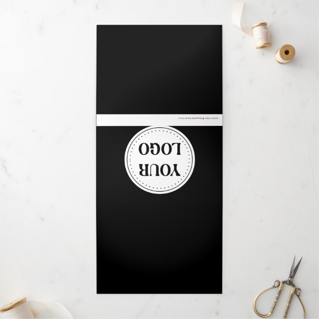 Customisable, elegant, bold & refined Tri-Fold holiday card (Outside)