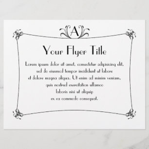 Customisable Elegant Border With Monogram Flyer