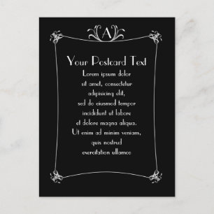 Customisable Elegant Border With Monogram Postcard