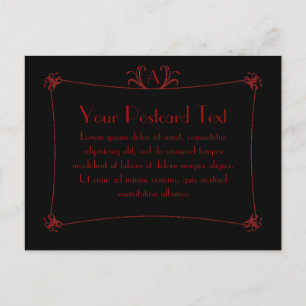 Customisable Elegant Border With Monogram Postcard