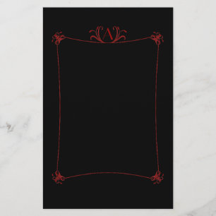 Customisable Elegant Border With Monogram Stationery