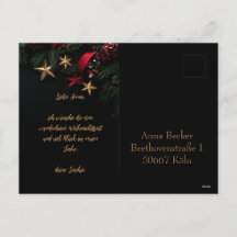 Customisable Elegant Christmas Card with Wreath