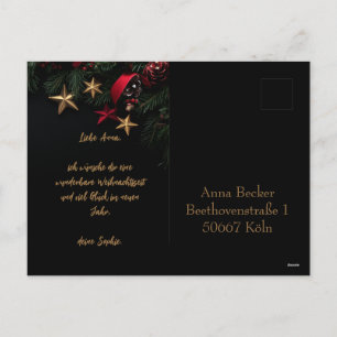 Customisable Elegant Christmas Card with Wreath