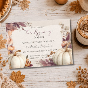 Customisable elegant Fall Thanksgiving Invitation