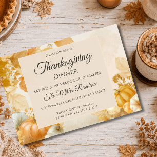 Customisable elegant Fall Thanksgiving Invitation