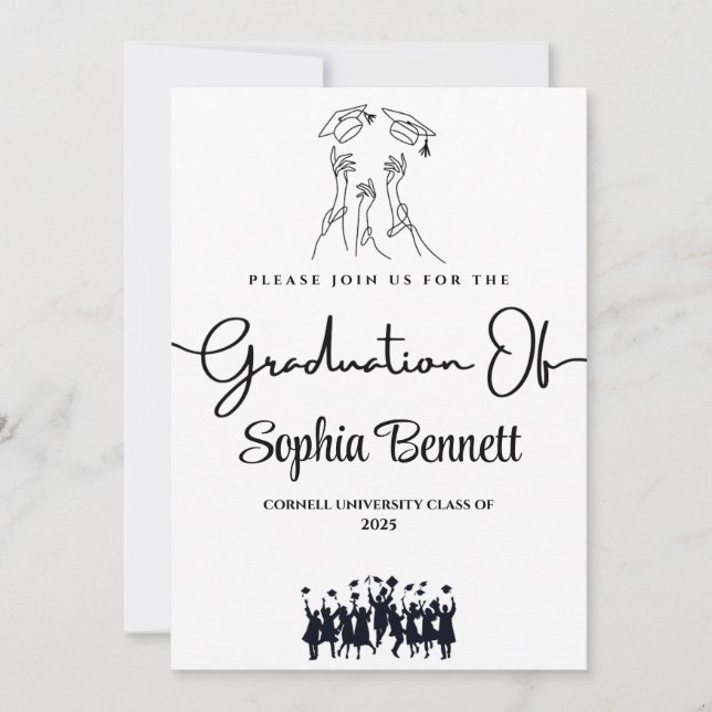 Customisable Elegant Graduation Party Invitation (Front)