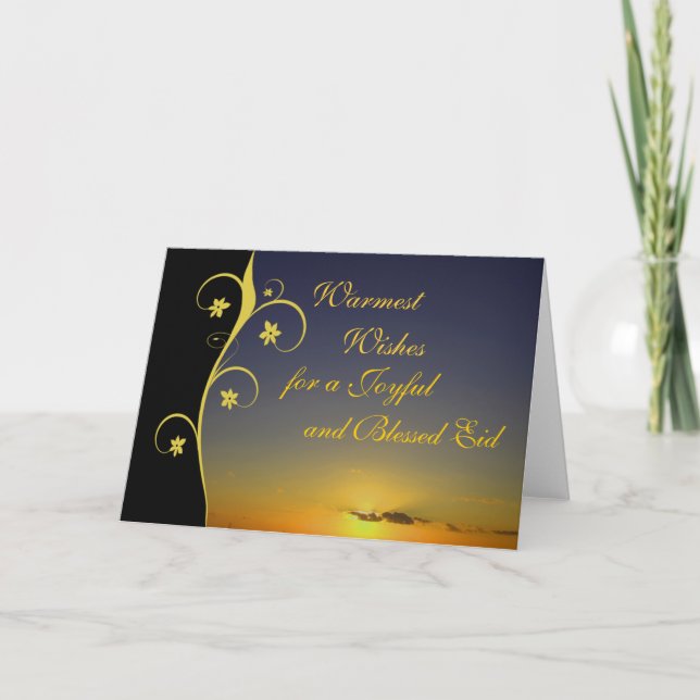 Customisable elegant greeting Eid card (Front)