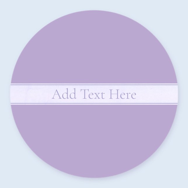 Customisable Elegant Light Lavender Purple Classic Round Sticker (Creator Uploaded)