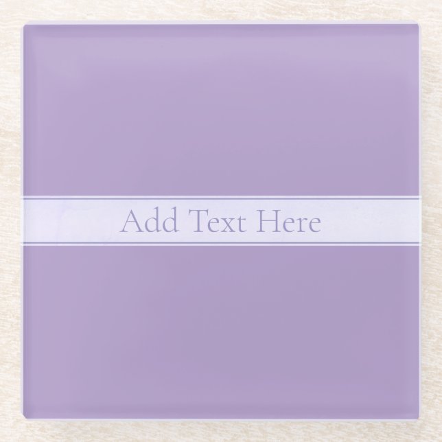 Customisable Elegant Light Lavender Purple Glass Coaster (Front)