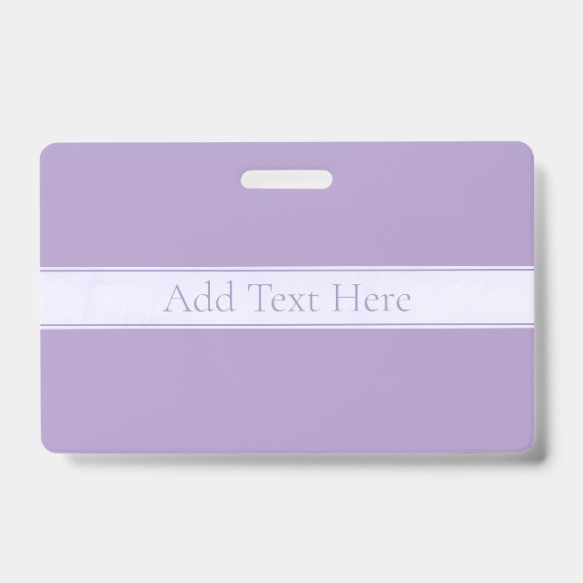 Customisable Elegant Light Lavender Purple ID Badge (Front)