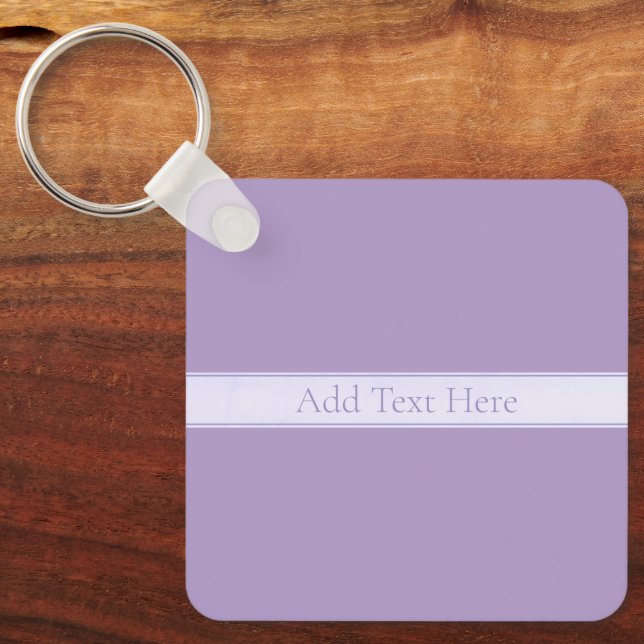 Customisable Elegant Light Lavender Purple Key Ring (Front)