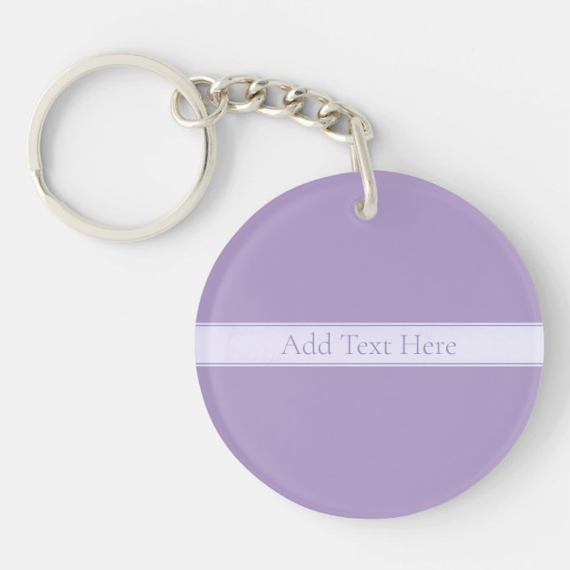 Customisable Elegant Light Lavender Purple Key Ring (Front)