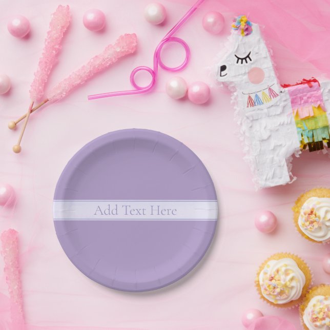 Customisable Elegant Light Lavender Purple Paper Plate (Party)