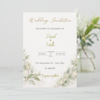 Customisable Elegant Minimal Wedding Invitation  