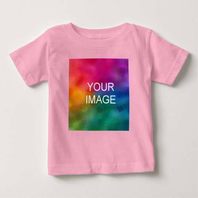 Customisable Elegant Pink Colour Trendy Template Baby T-Shirt (Front)