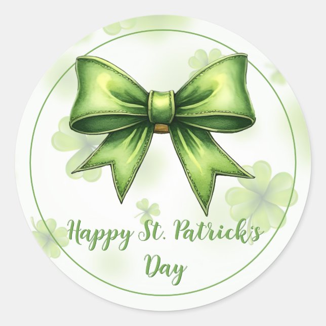 Customisable Elegant St. Patrick’s Day  Classic Round Sticker (Front)