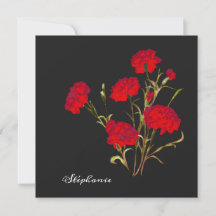 Customisable Elegant Vintage Floral Red Carnation