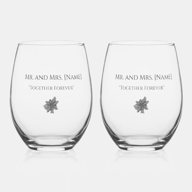 Customisable Elegant Wedding Glass (Front)