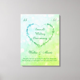 Customisable Emerald Wedding Anniversary Canvas Print